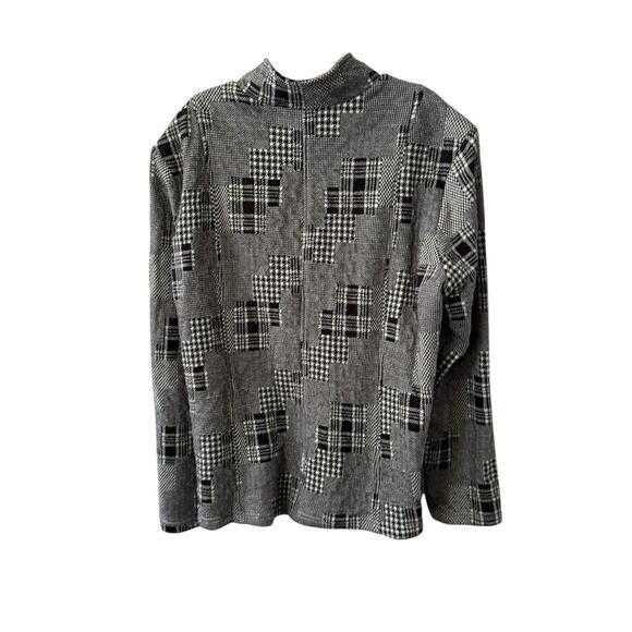 Coldwater Creek W18 Women’s Jacket Plaid Houndstooth Patchwork Style Zip Front - Picture 2 of 9